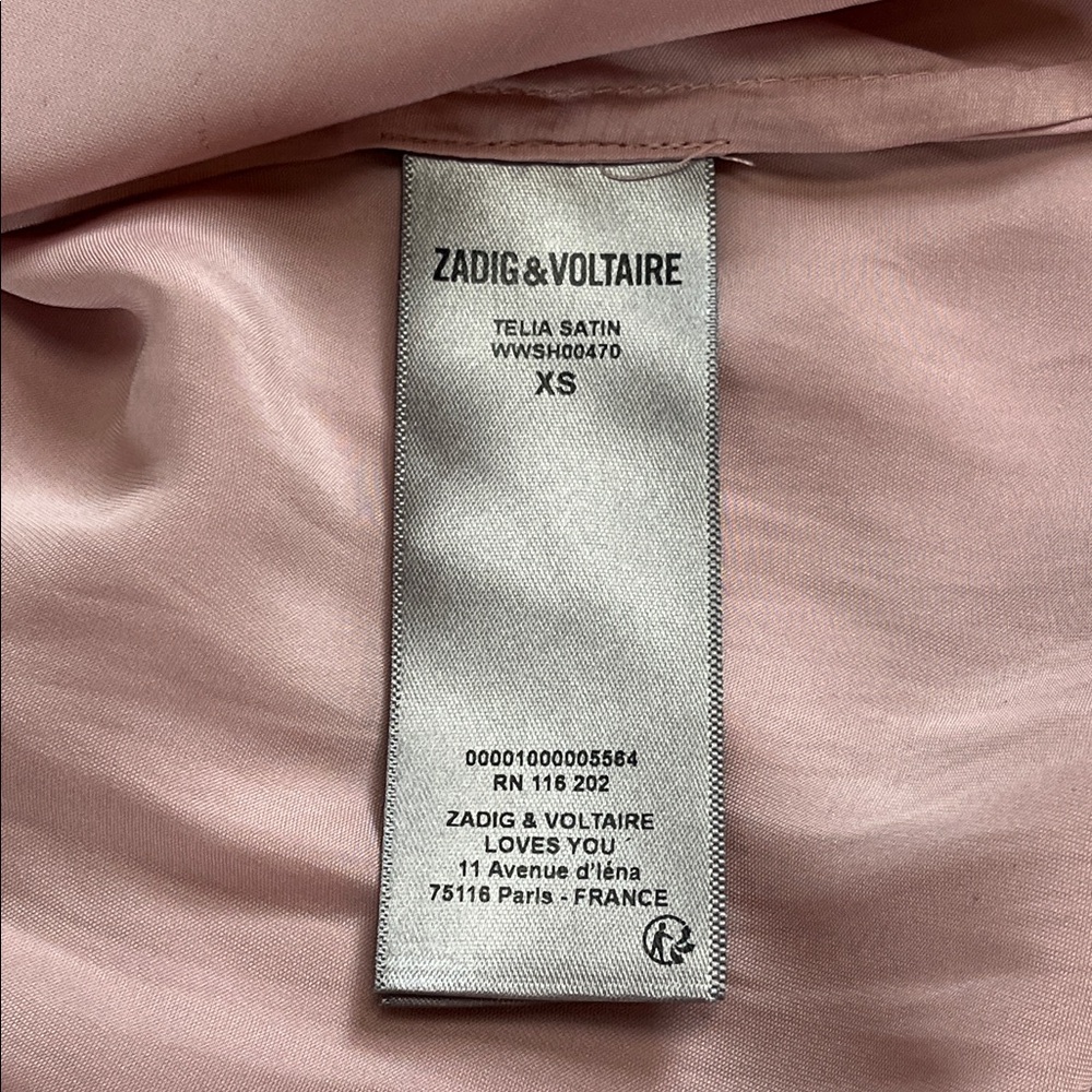Zadig & Voltaire Light Pink Blouse Telia V-Neck - Picture 5 of 6